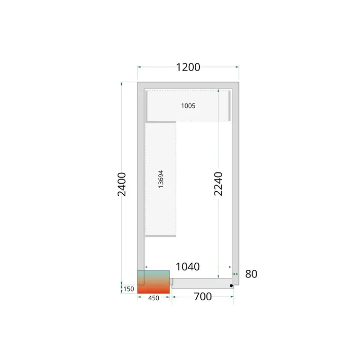Aukstumkameras paneļi NF 1200 / 2400 / 2120 mm, 80mm