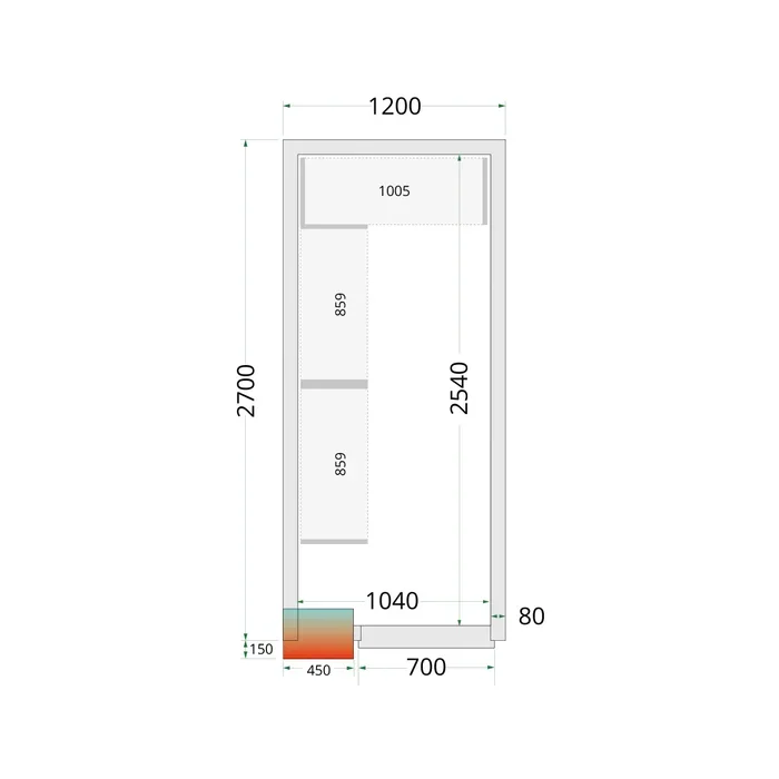 Aukstumkameras paneļi NF 1200 / 2700 / 2120 mm, 80mm
