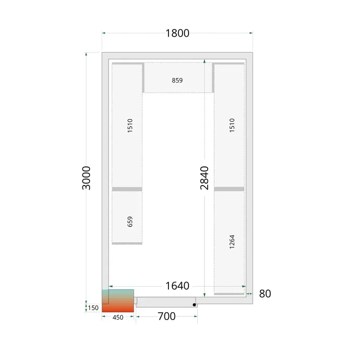 Aukstumkameras paneļi NF 1800 / 3000 / 2120 mm, 80 mm