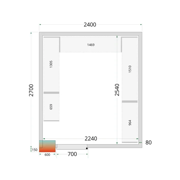 Aukstumkameras paneļi NF 2400 / 2700 / 2120 mm, 80 mm